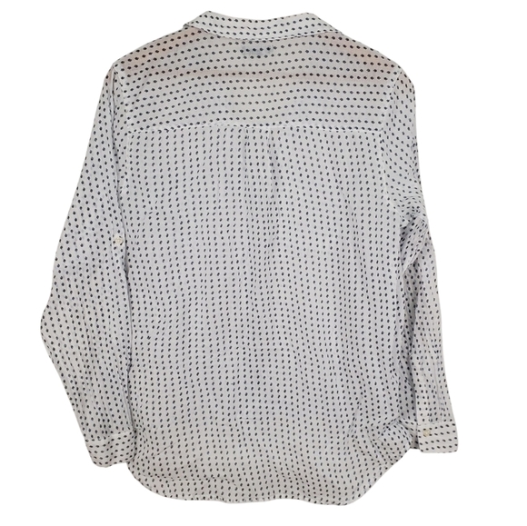 GAP White and Blue Button Down Shirt. Lightweight Boyfriend Fit. MED - Picture 6 of 9